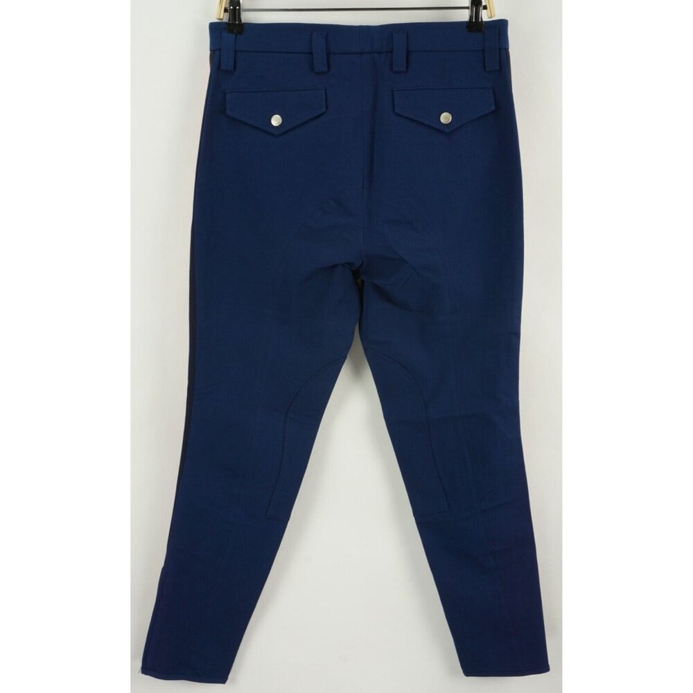 New Gucci Men's 46 US 30 x 28" Blue Side Stripe Technical Equestrian Riding Pant - Picture 2 of 16